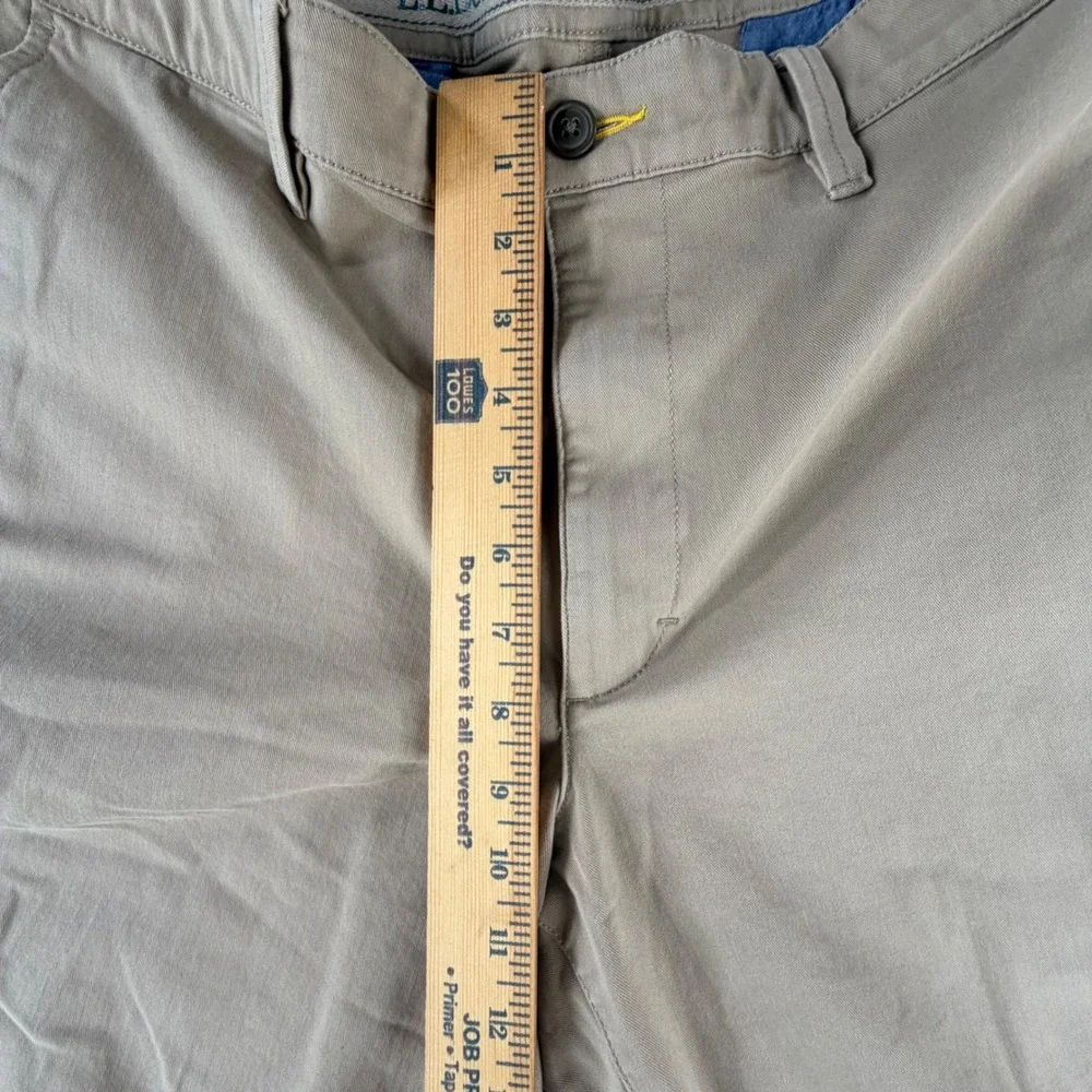 LL Bean Classic Fit Chino Pants Mens 38x29 Khaki Tan Coolmax Stretch Workwear